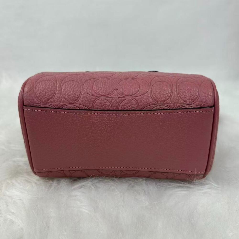 Coach Mini Rowan Crossbody Bag Signature Leather CCF28 Pebbled Leather/Peony NWT - Picture 6 of 8